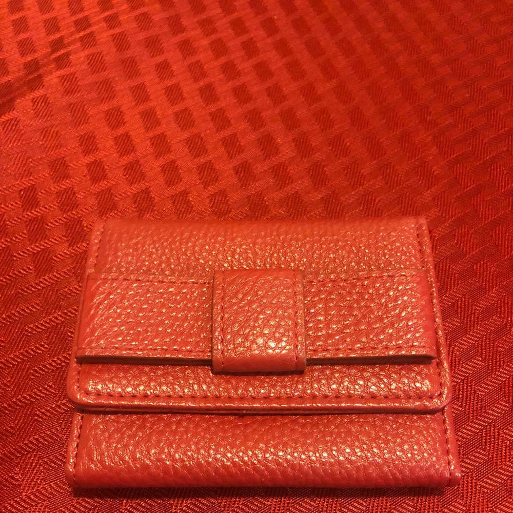 Red ID card holder with a bow